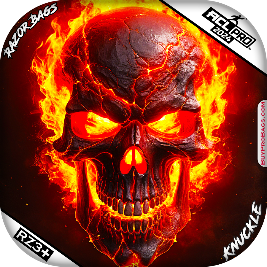 ACL Pro - Razor Knuckle Brown - Fire Skull - Buy Professional Cornhole Bags